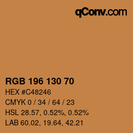 Color code: RGB 196 130 70 | qconv.com