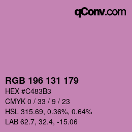 颜色代码: RGB 196 131 179 | qconv.com