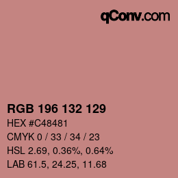 Color code: RGB 196 132 129 | qconv.com