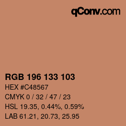 カラーコード: RGB 196 133 103 | qconv.com