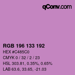 Color code: RGB 196 133 192 | qconv.com