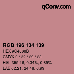 カラーコード: RGB 196 134 139 | qconv.com