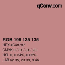 Color code: RGB 196 135 135 | qconv.com