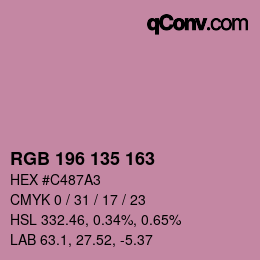 Farbcode: RGB 196 135 163 | qconv.com