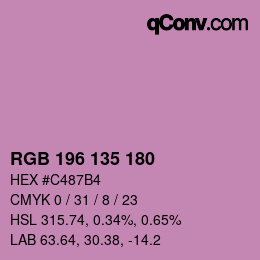 Farbcode: RGB 196 135 180 | qconv.com