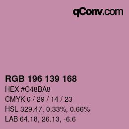 Color code: RGB 196 139 168 | qconv.com