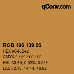 Color code: RGB 196 139 66 | qconv.com