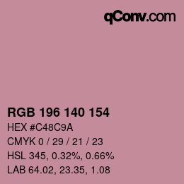 Código de color: RGB 196 140 154 | qconv.com