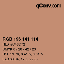 Color code: RGB 196 141 114 | qconv.com