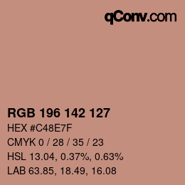 Color code: RGB 196 142 127 | qconv.com