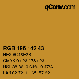 カラーコード: RGB 196 142 43 | qconv.com