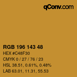 カラーコード: RGB 196 143 48 | qconv.com