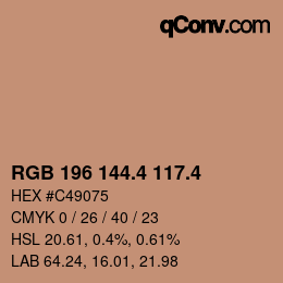カラーコード: RGB 196 144.4 117.4 | qconv.com