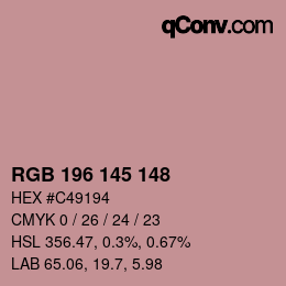 Color code: RGB 196 145 148 | qconv.com