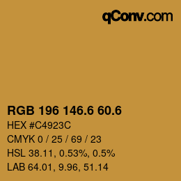 カラーコード: RGB 196 146.6 60.6 | qconv.com