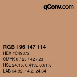 Color code: RGB 196 147 114 | qconv.com