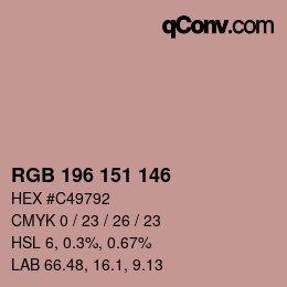 Código de color: RGB 196 151 146 | qconv.com
