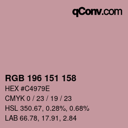 Color code: RGB 196 151 158 | qconv.com