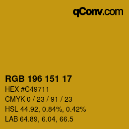 Color code: RGB 196 151 17 | qconv.com