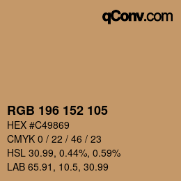 颜色代码: RGB 196 152 105 | qconv.com