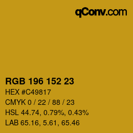 カラーコード: RGB 196 152 23 | qconv.com