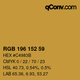 カラーコード: RGB 196 152 59 | qconv.com