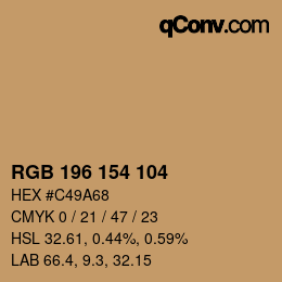 Color code: RGB 196 154 104 | qconv.com