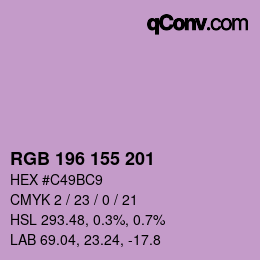 カラーコード: RGB 196 155 201 | qconv.com