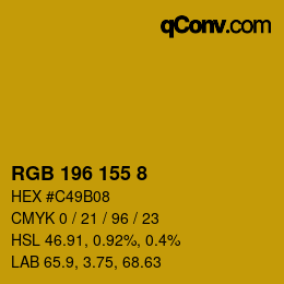 颜色代码: RGB 196 155 8 | qconv.com