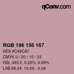 Farbcode: RGB 196 156 167 | qconv.com