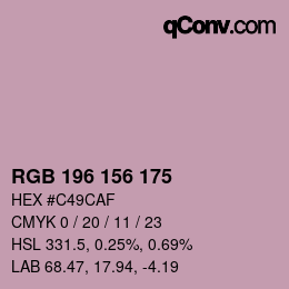 Farbcode: RGB 196 156 175 | qconv.com