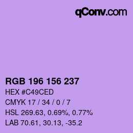 Color code: RGB 196 156 237 | qconv.com