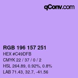 Código de color: RGB 196 157 251 | qconv.com
