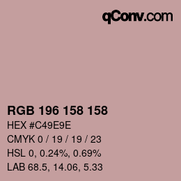 颜色代码: RGB 196 158 158 | qconv.com