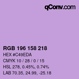 カラーコード: RGB 196 158 218 | qconv.com