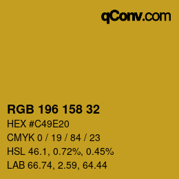 カラーコード: RGB 196 158 32 | qconv.com