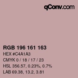 Color code: RGB 196 161 163 | qconv.com