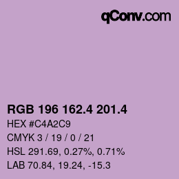 カラーコード: RGB 196 162.4 201.4 | qconv.com