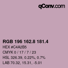 カラーコード: RGB 196 162.8 181.4 | qconv.com