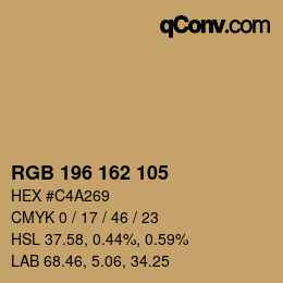 カラーコード: RGB 196 162 105 | qconv.com