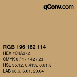 Color code: RGB 196 162 114 | qconv.com