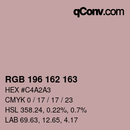 Color code: RGB 196 162 163 | qconv.com