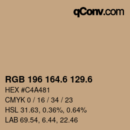 カラーコード: RGB 196 164.6 129.6 | qconv.com
