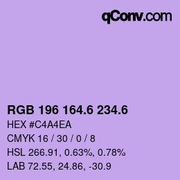 カラーコード: RGB 196 164.6 234.6 | qconv.com