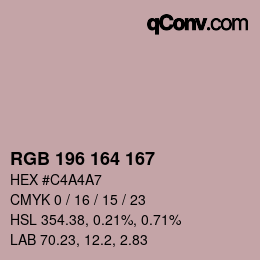 Color code: RGB 196 164 167 | qconv.com