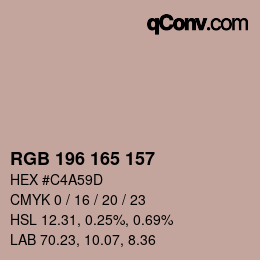 Farbcode: RGB 196 165 157 | qconv.com