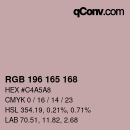 Color code: RGB 196 165 168 | qconv.com