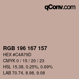 Código de color: RGB 196 167 157 | qconv.com