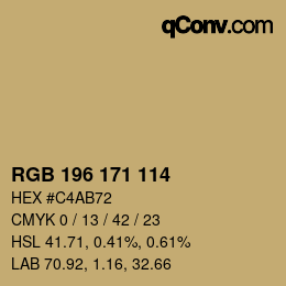 Color code: RGB 196 171 114 | qconv.com