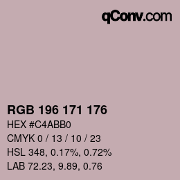 颜色代码: RGB 196 171 176 | qconv.com
